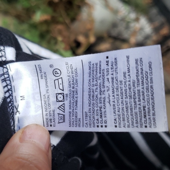 Old Navy black & white stripe shift tee stretch dress size M - Picture 5 of 7